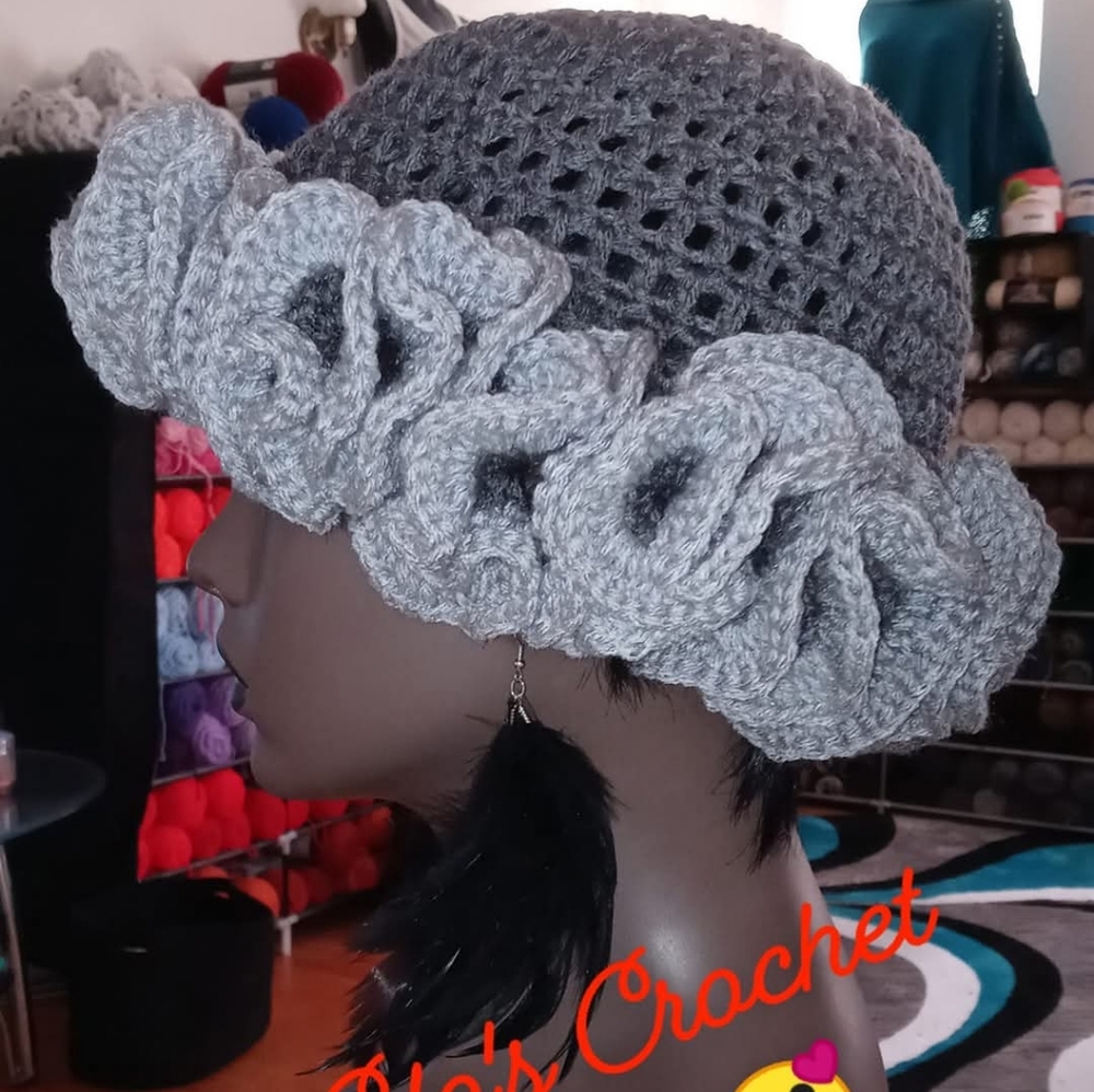 Handmade Crochet Ruffle Hat